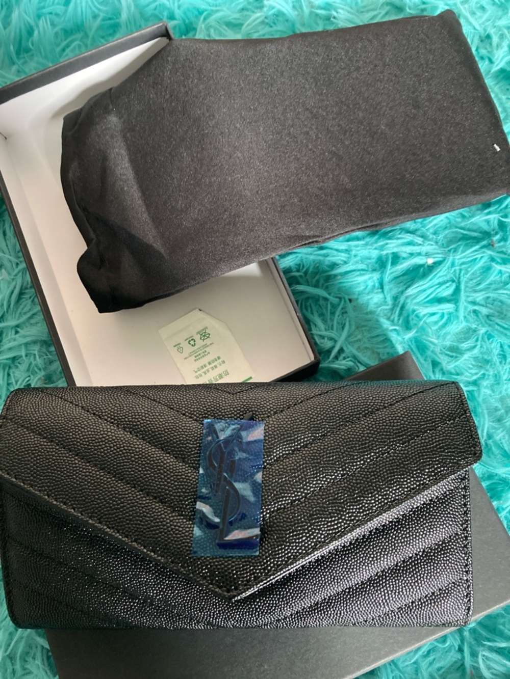 Brand New Black Chevron Envelope Clutch